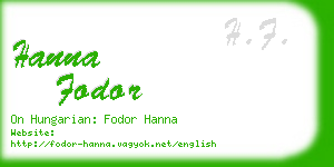hanna fodor business card
